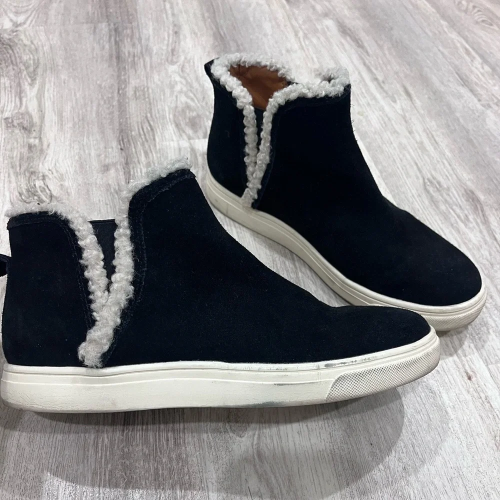 Lucky Brand black suede bootie sneakers  9.5